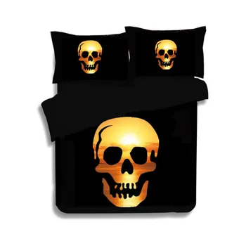 3D Skull Bedding Sets Black Gold Color Duvet Covers King Size Bed Europe Style Sugar Skull Bedding Duvet Cover with Pillowcase
3D Skull Bedding Sets Black Gold Color Duvet Covers King Size Bed Europe Style Sugar Skull Bedding Duvet Cover with Pillowcase