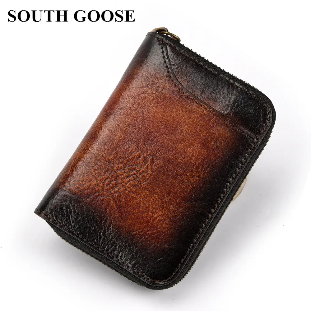 SOUTH GOOSE Brand Men/Women Cowhide Leather Zipper Credit Card Holder Retro Business Card Case Large Capacity Coin Purses Wallet
SOUTH GOOSE Brand Men/Women Cowhide Leather Zipper Credit Card Holder Retro Business Card Case Large Capacity Coin Purses Wallet