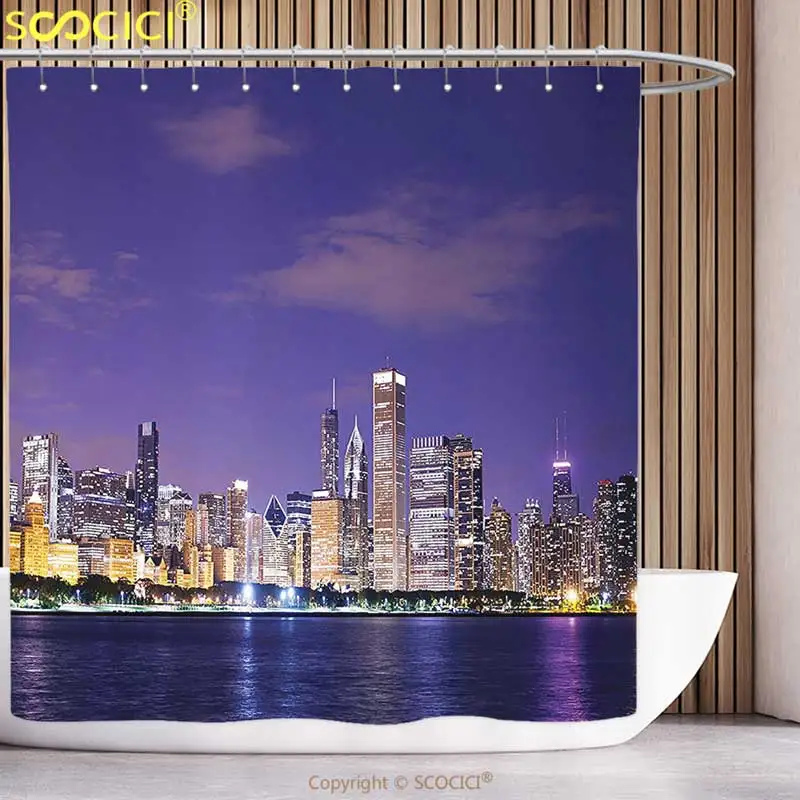 Fun Shower Curtain Apartment Decor Collection Chicago Evening View Estate Exterior Famous Touristic Place Luxury Lifestyle
Fun Shower Curtain Apartment Decor Collection Chicago Evening View Estate Exterior Famous Touristic Place Luxury Lifestyle