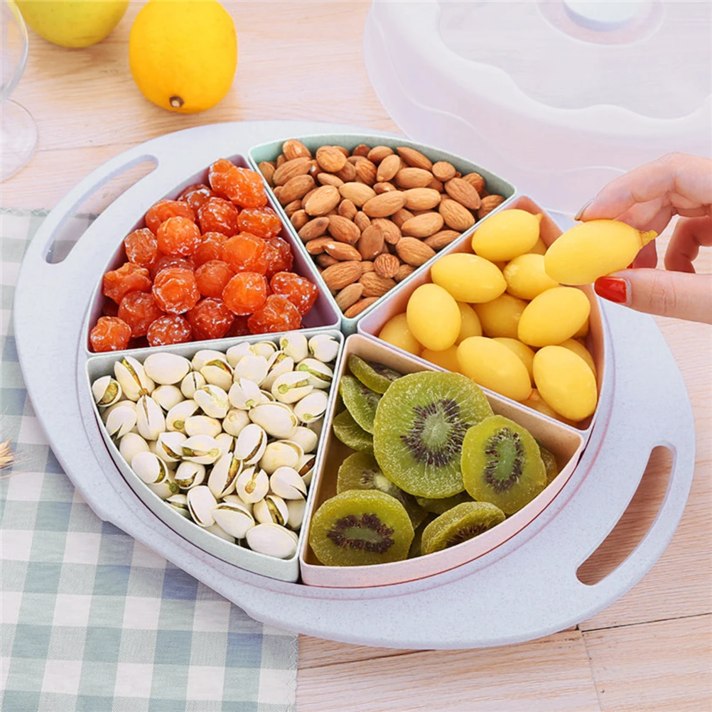 4 Compartment Snack Tray Divided Round Nut Food Appetizer Snack Candy Platter Organizer Storage Serving Container with Lid
4 Compartment Snack Tray Divided Round Nut Food Appetizer Snack Candy Platter Organizer Storage Serving Container with Lid