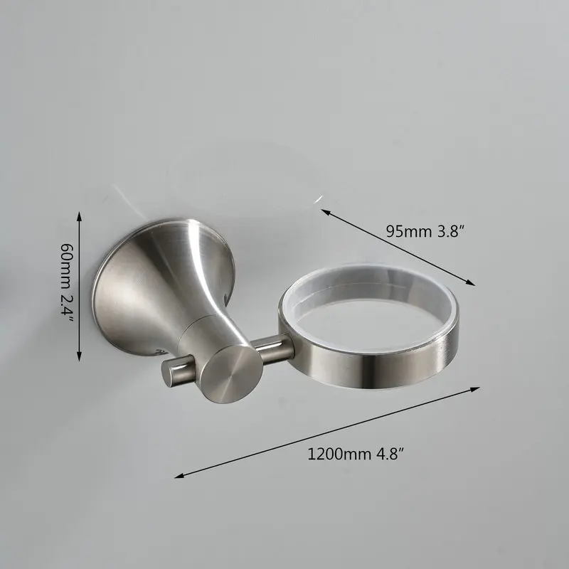 Description Picture 3 of itemStainless Steel Cup & Tumbler Holders Brand Bathroom Accessories Nickel Brushed Glass Cup holder