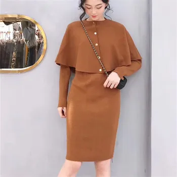 CBAFU 2019 new spring knitting suit 2 piece set women dress single breasted cape cloak sweater bodycon sweater dress suit D241
CBAFU 2019 new spring knitting suit 2 piece set women dress single breasted cape cloak sweater bodycon sweater dress suit D241