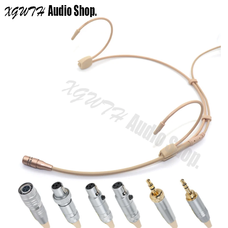 

Dual Ear Head Wearing Headset Headworn Microphone for Shure Audio Technica AKG Sennheiser MiPro Wireless - Aviation Safety Plug