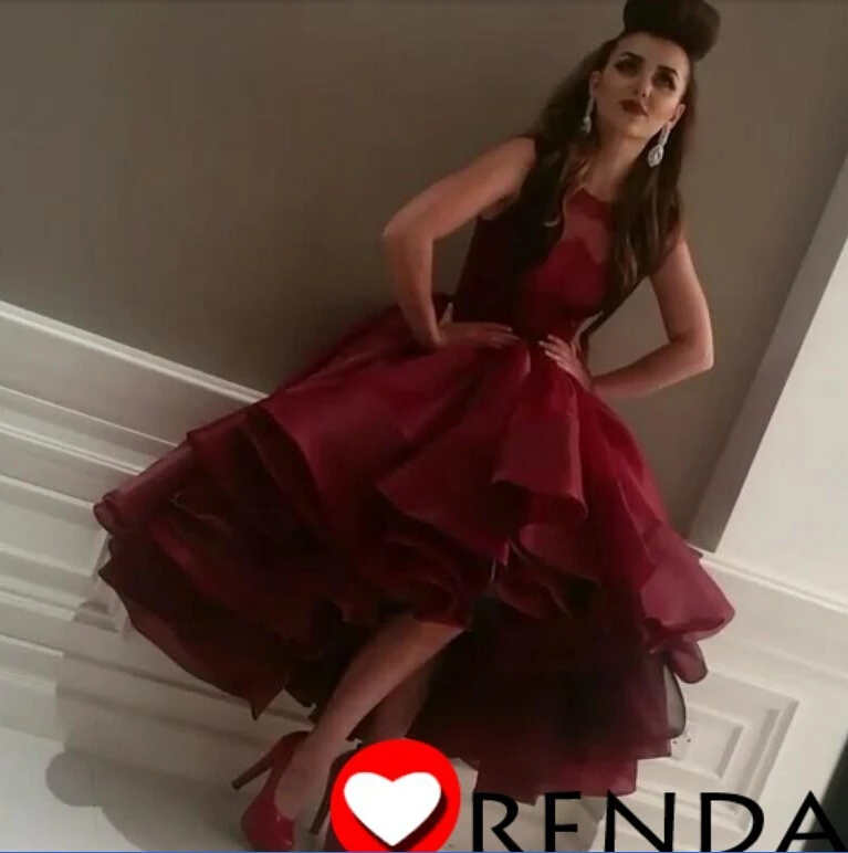 Actual Real Picture burgundy prom dresses Organza front short back long Sheer Scoop
Actual Real Picture burgundy prom dresses Organza front short back long Sheer Scoop