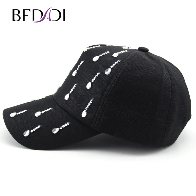 BFDADI/2020 Женские однотонные Цвет бейсбольная кепка с Стразы шапки женские шляпы от