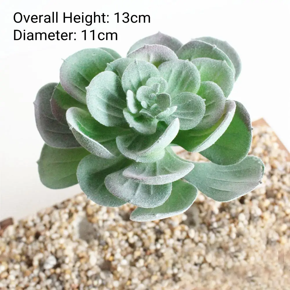 Green Artificial Succulents - Flocking Home Garden Decoration
