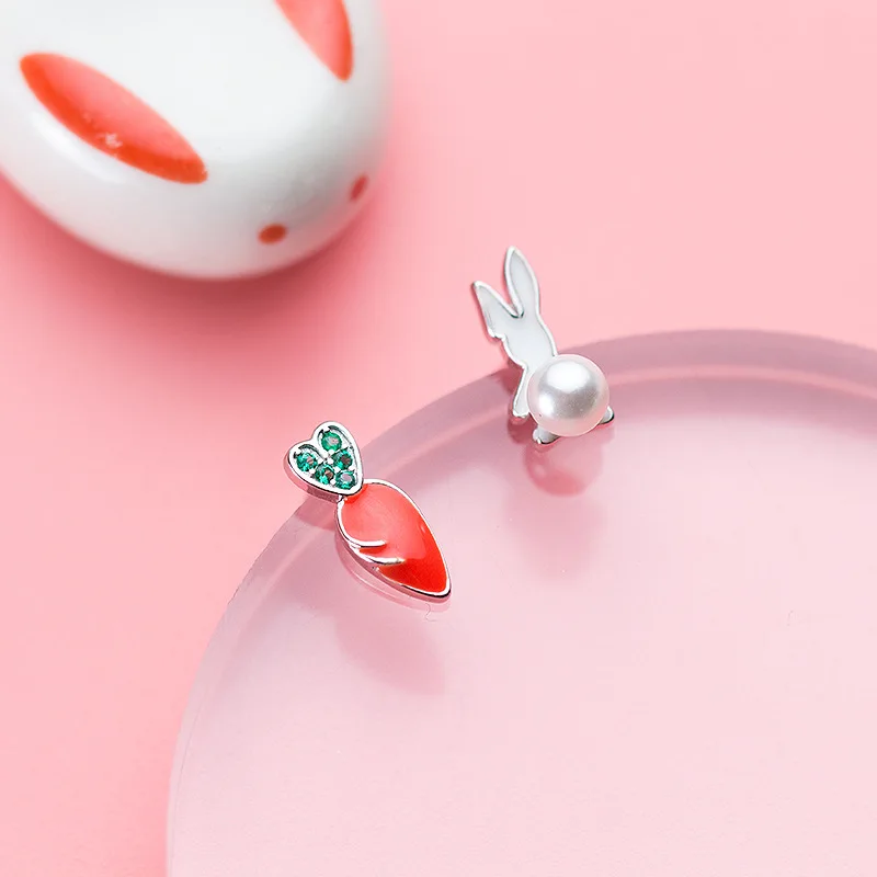 MloveAcc New Arrival Asymmetry Earrings Real 925 Sterling Silver Carrot Rabbit Stud Earrings Ear Jewelry for Women Girls
MloveAcc New Arrival Asymmetry Earrings Real 925 Sterling Silver Carrot Rabbit Stud Earrings Ear Jewelry for Women Girls