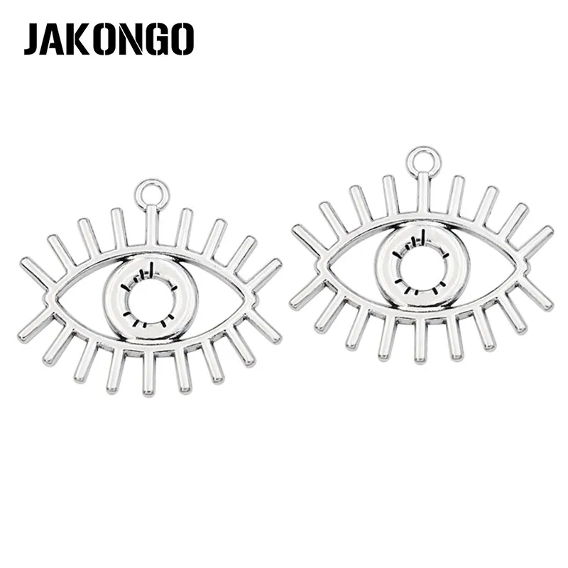 JAKONGO 10pcs Antique Silver Plated Evil Eye Charms Pendants for Jewelry Making Necklace DIY Accessories 26x22mm
JAKONGO 10pcs Antique Silver Plated Evil Eye Charms Pendants for Jewelry Making Necklace DIY Accessories 26x22mm