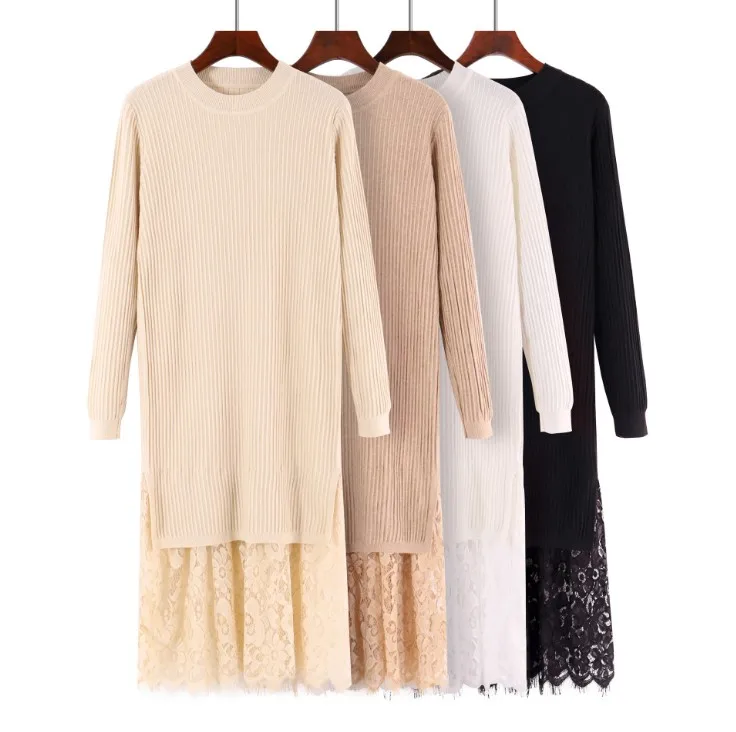 Baharcelin Women Girl Winter Spring Pullover Sweater Dress Knitted Casual Loose Long Sweater Dresses Lace Patchwork Top Clothes
Baharcelin Women Girl Winter Spring Pullover Sweater Dress Knitted Casual Loose Long Sweater Dresses Lace Patchwork Top Clothes