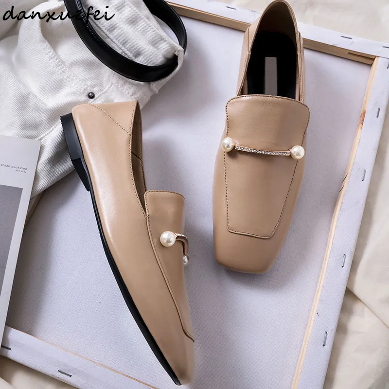 

3 Color women's genuine leather slip-on flats loafers brand designer leisure soft comfortable espadrilles ballerinas shoes sale