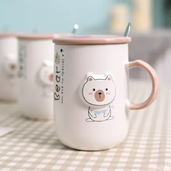 350ml creative cute bear cup coffee mug with lid spoon cartoon milk breakfast cup creative ceramic mug gift mugs
350ml creative cute bear cup coffee mug with lid spoon cartoon milk breakfast cup creative ceramic mug gift mugs