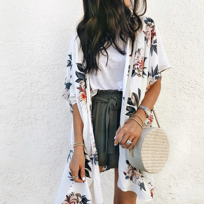 Kimono Cardigan Women Casual Short Sleeve Chiffon Blouse Floral Print Boho Shirt Summer Beach Blouse Tops Tunic Vestidos Mujer
Kimono Cardigan Women Casual Short Sleeve Chiffon Blouse Floral Print Boho Shirt Summer Beach Blouse Tops Tunic Vestidos Mujer