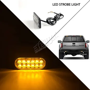 

2pcs 12 LED strobe light amber white green blue red warning lamp car accessories for truck trailer motorcycle ATV UTV automotive
