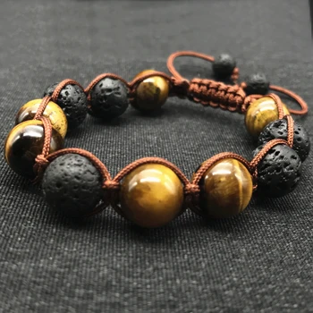Wholesale Black Volcanic Lava Stone Tiger Eye 12mm Beaded bracelet For Men Brading Macrame Men girl Bracelets Fashion Jewelry
Wholesale Black Volcanic Lava Stone Tiger Eye 12mm Beaded bracelet For Men Brading Macrame Men girl Bracelets Fashion Jewelry