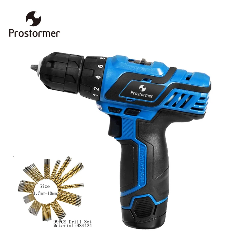 Prostormer 12V Electric Drill Mini Cordless Electric Drill Lithium Battery Fast Charging Household Power Tools Home DIY Tools
Prostormer 12V Electric Drill Mini Cordless Electric Drill Lithium Battery Fast Charging Household Power Tools Home DIY Tools