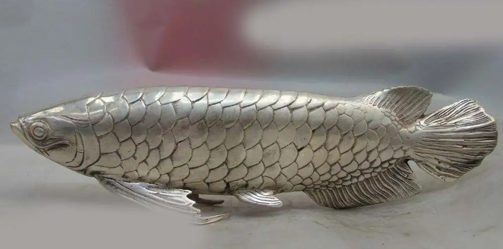 26cm Copper Brass craft China Chinese Folk Tibet Silver Mascot Carved Lucky Fish Statue Sculpture
26cm Copper Brass craft China Chinese Folk Tibet Silver Mascot Carved Lucky Fish Statue Sculpture