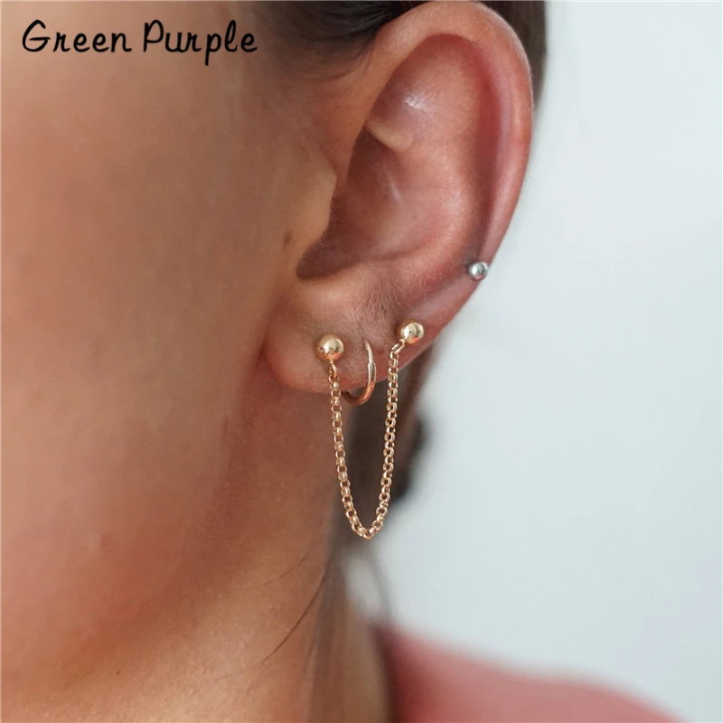 Double Hole Piercing Earrings Gold Wrap Earrings Handmade Gold Chain Korean Jewelry Brincos Minimalism Earrings Women
Double Hole Piercing Earrings Gold Wrap Earrings Handmade Gold Chain Korean Jewelry Brincos Minimalism Earrings Women