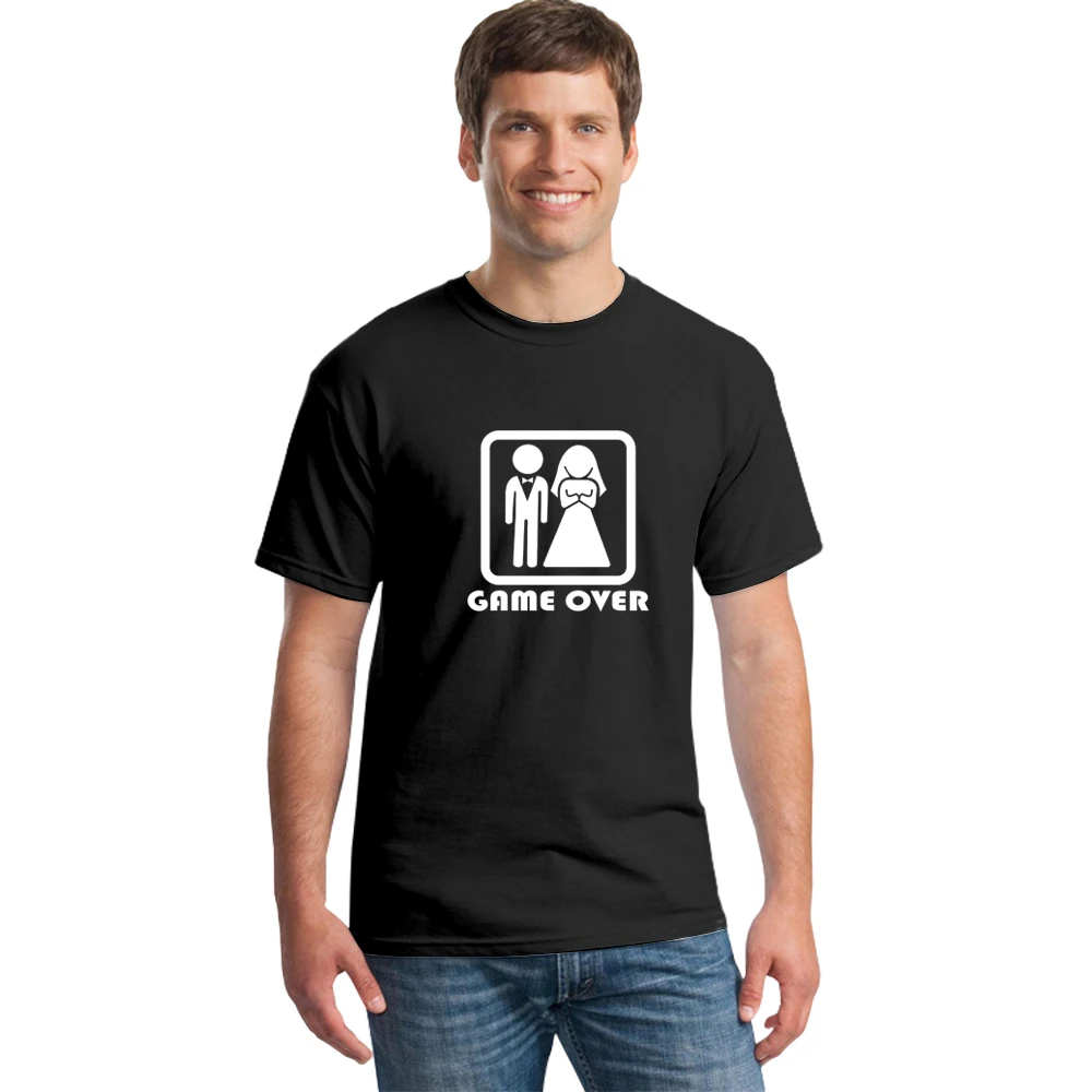 Summer Game Over Logo T Shirts Men Cotton Short Sleeve Tshirt GAME OVER Marriage Wedding T-shirt Humor Creative Wedding Gift
Summer Game Over Logo T Shirts Men Cotton Short Sleeve Tshirt GAME OVER Marriage Wedding T-shirt Humor Creative Wedding Gift