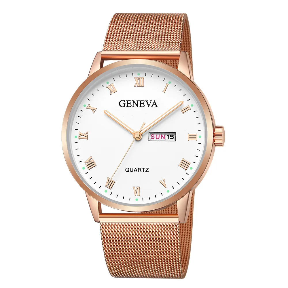 

Geneva womens Luxury watches Reloj Mujer Ladies Casual Mesh Stainless Steel Dress Quartz Wrist Watch Relogio Feminino Clock 533