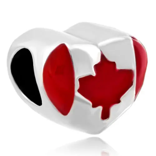 free shipping 1pc two side enamel canada flag heart charm Fits European Pandora Charm Bracelets A072
free shipping 1pc two side enamel canada flag heart charm Fits European Pandora Charm Bracelets A072