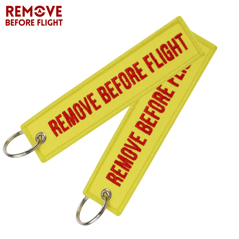 Fashion Jewelry Remove Before Flight Key Chains Fobs Jewelry Yellow OEM Key Chains Embroidery Aviation Gifts Chaveiro Masculino (11)