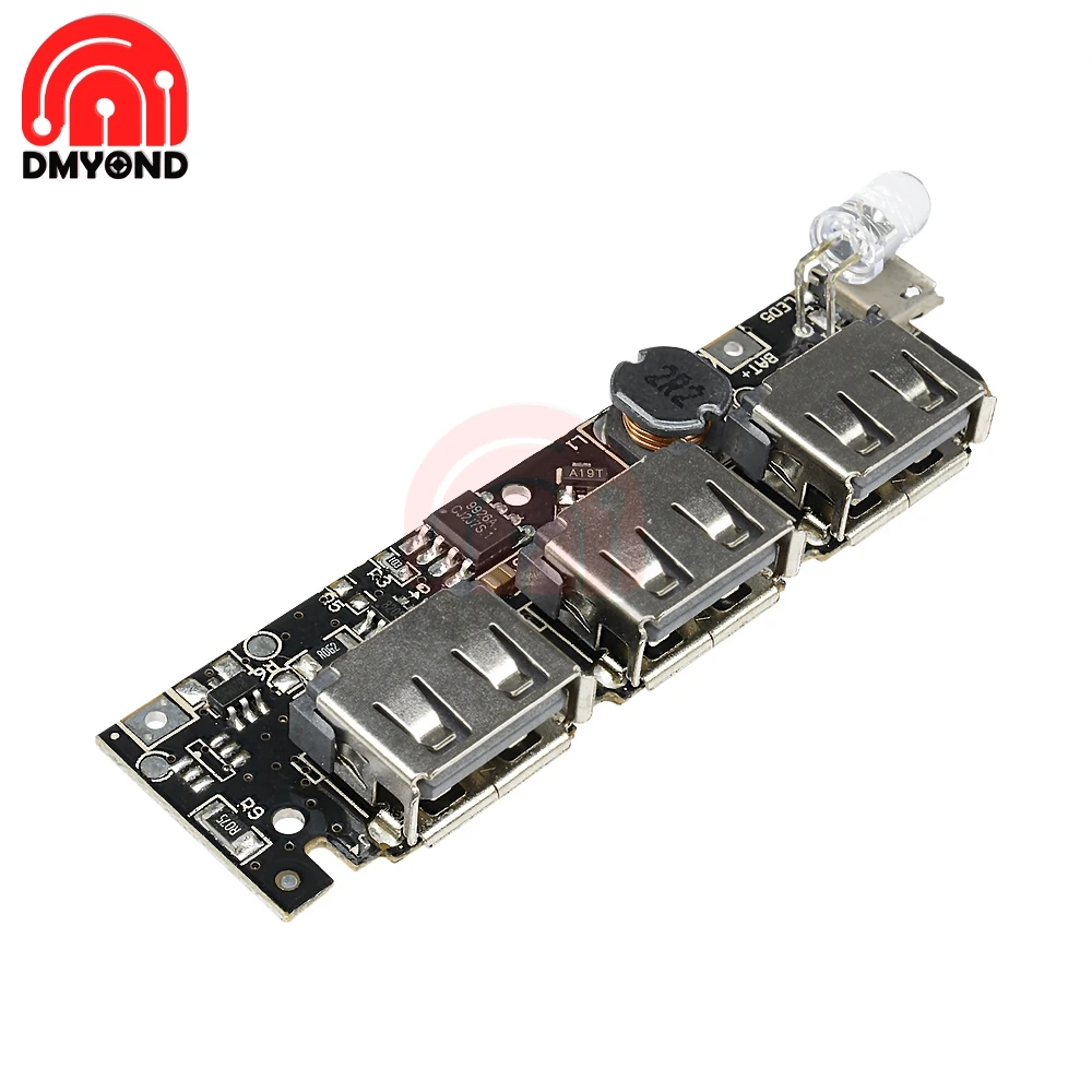 DC 5V 1A 1.5A 2.1A 3 USB Power Bank Charger Circuit Boost Board Step Up Power Module + 5S 18650 Li-ion Case Shell Powerbank
DC 5V 1A 1.5A 2.1A 3 USB Power Bank Charger Circuit Boost Board Step Up Power Module + 5S 18650 Li-ion Case Shell Powerbank