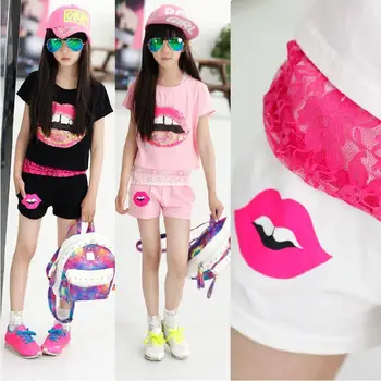 New Pattern Girl Lip Print Elastic Force T Pity Lace Vest Shorts Three Paper Suit Three Pieces Kids Clothing Sets
New Pattern Girl Lip Print Elastic Force T Pity Lace Vest Shorts Three Paper Suit Three Pieces Kids Clothing Sets