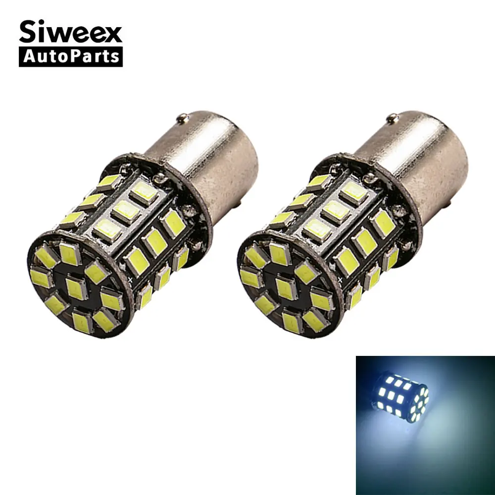 Из 2 предметов BA15S 1156 BAY15D 1157 33 SMD 3030 светодиодный автомобильные лампы P21W P21/5 Вт