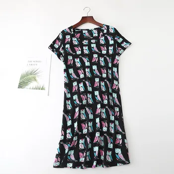 Cute Nightgown Nightdress Women Print Owl Elephant Dog Loose Dress Knitting Cotton Short Sleeve Loose Lounge Sleepwear D87391
Cute Nightgown Nightdress Women Print Owl Elephant Dog Loose Dress Knitting Cotton Short Sleeve Loose Lounge Sleepwear D87391