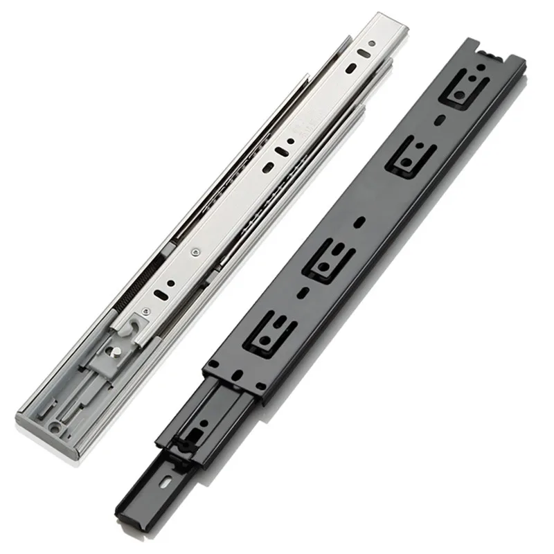 Tri-fold Drawer track, drawer slide, three rail drawer, guide rail, slide rail, furniture hardware fittings, slipway black white
Tri-fold Drawer track, drawer slide, three rail drawer, guide rail, slide rail, furniture hardware fittings, slipway black white