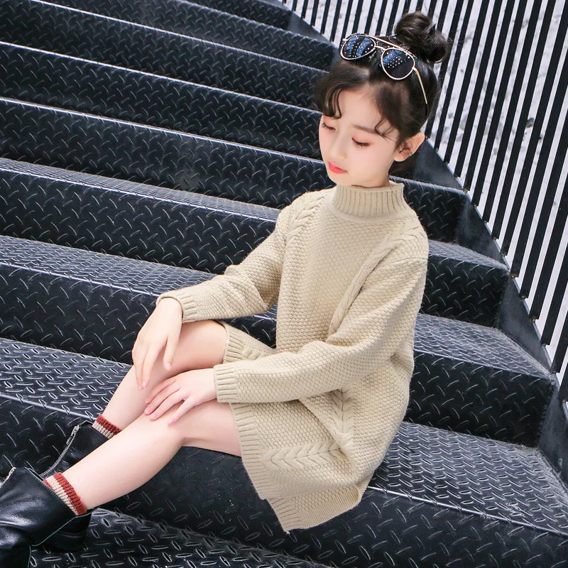 Girls 6-14 Y Casual Turtleneck Long Sleeve Pullover Sweaters Fashion Twisted Pattern Mid-long Knitting Warm Underwear Sweaters
Girls 6-14 Y Casual Turtleneck Long Sleeve Pullover Sweaters Fashion Twisted Pattern Mid-long Knitting Warm Underwear Sweaters