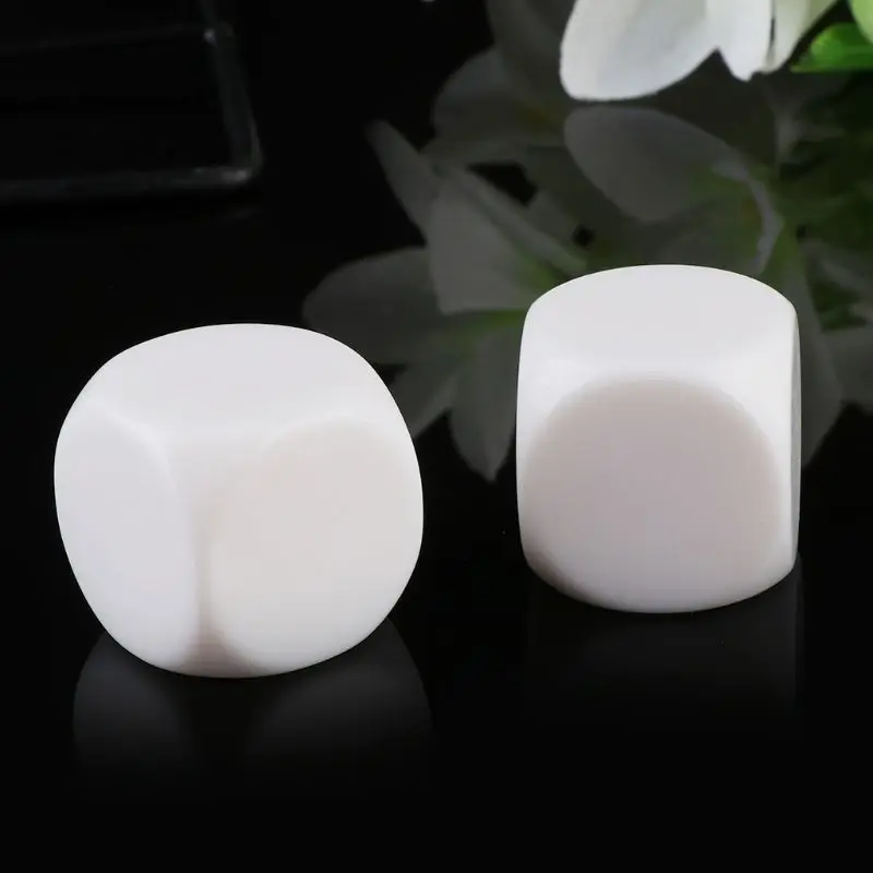 

New 2 Pcs 30mm Acrylic Blank Dice Kids DIY Toy Write Painting Graffiti Family Board Games