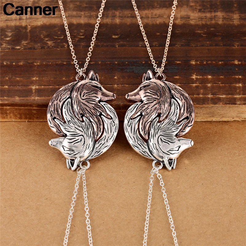 Canner Wolf Necklace Men Women Silver Vintage Wolf Necklace Couple Interlocking Pendant Necklace Gift Jewelry collar de lobo C5
Canner Wolf Necklace Men Women Silver Vintage Wolf Necklace Couple Interlocking Pendant Necklace Gift Jewelry collar de lobo C5