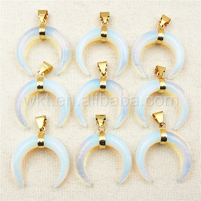 WT-P986 Latest Opal Horn Pendant for Necklace Making ,Nautral Opal crescent pendant 8*35mm opal with 24k gold single loops
WT-P986 Latest Opal Horn Pendant for Necklace Making ,Nautral Opal crescent pendant 8*35mm opal with 24k gold single loops