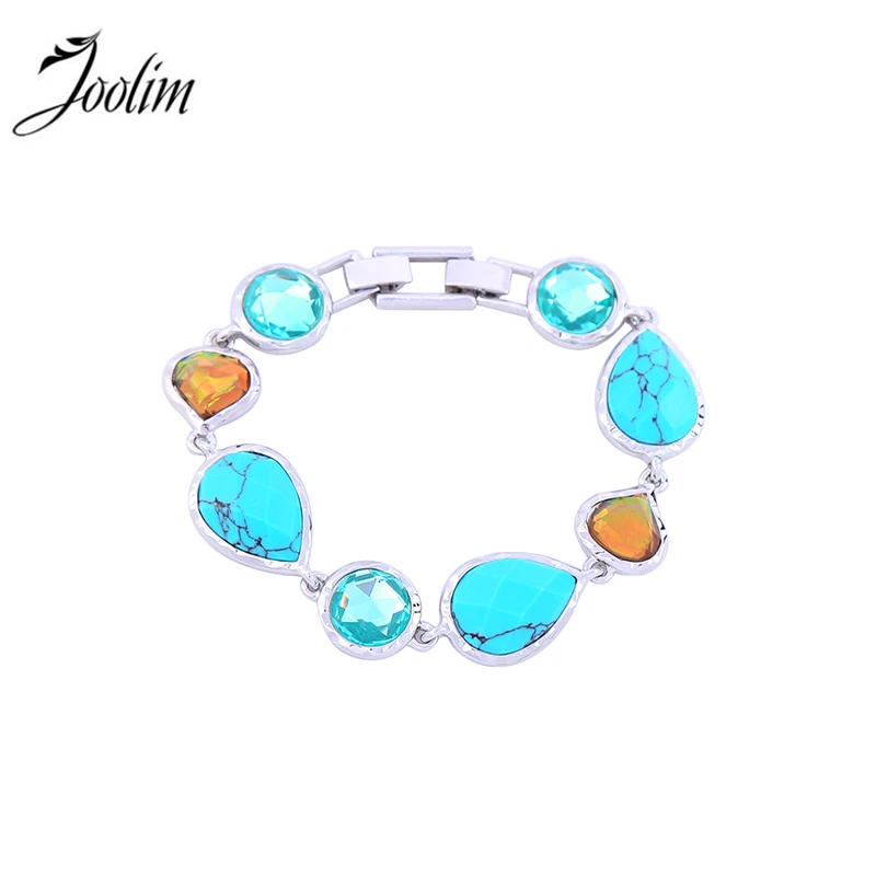 JOOLIM Jewelry Wholesale/ Blue Water Drop Shape Charm Bracelet for Women Casual Costume Jewelry 
JOOLIM Jewelry Wholesale/ Blue Water Drop Shape Charm Bracelet for Women Casual Costume Jewelry