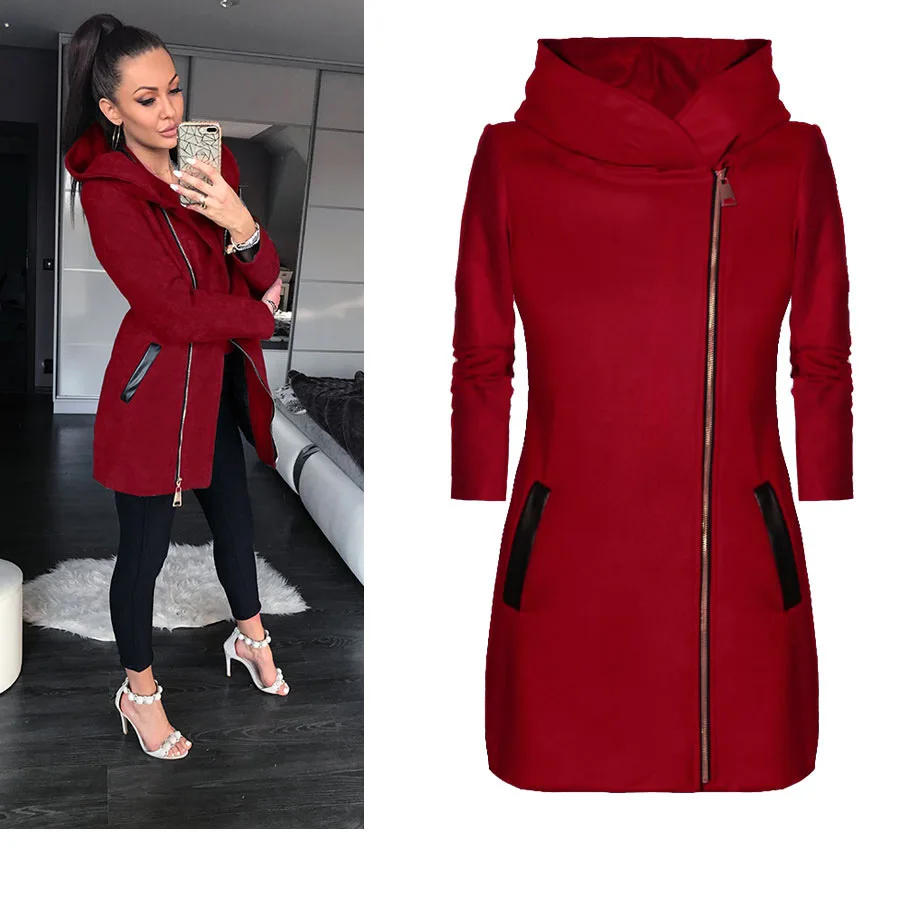 Hot Sale Casual Women Coat Hooded Side Zip Pocket Stitching Long Sleeve Jacket For Autumn Winter With High Quality Solid Color
Hot Sale Casual Women Coat Hooded Side Zip Pocket Stitching Long Sleeve Jacket For Autumn Winter With High Quality Solid Color