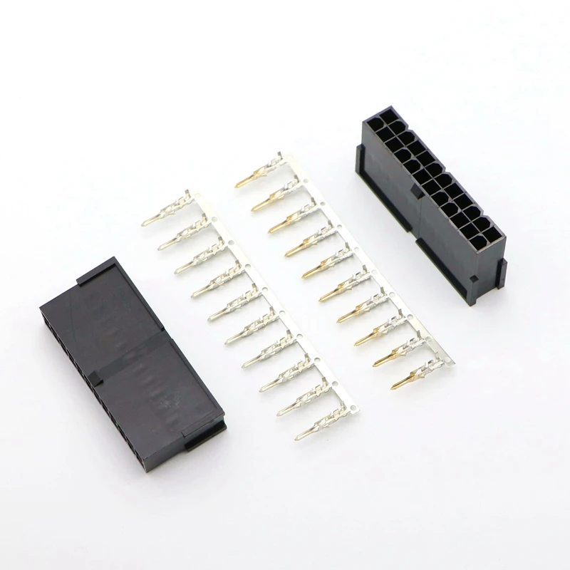4.2mm 5559 CPU 24Pin ATX Female Connector with 25pcs Terminal Pins for PC DIY.