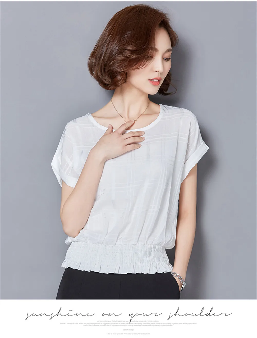 White High Waist All Match Blouse shirt For Women 2018 Summer Short Batwing Sleeve Loose Women Blouse Top Linen O-neck Blusas (19)