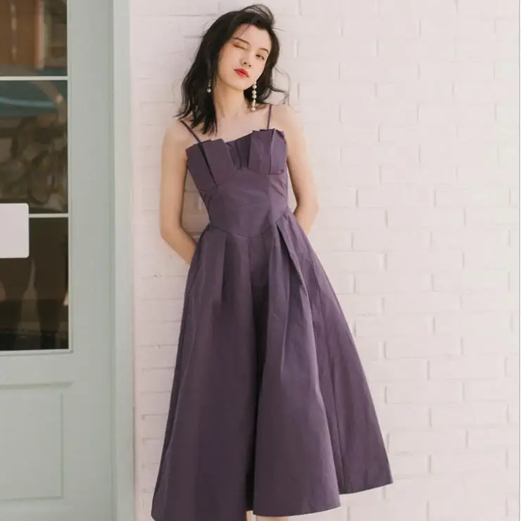 Vintage Purple Spaghetti Strap Dress French Retro Style Summer Women Dresses Vestidos
Vintage Purple Spaghetti Strap Dress French Retro Style Summer Women Dresses Vestidos