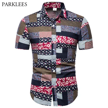 Patchwork Floral Print Shirt Men 2019 Summer Short Sleeve Slim Fit Button Down Shirts Mens Casual Holiday Party Chemise Homme
Patchwork Floral Print Shirt Men 2019 Summer Short Sleeve Slim Fit Button Down Shirts Mens Casual Holiday Party Chemise Homme