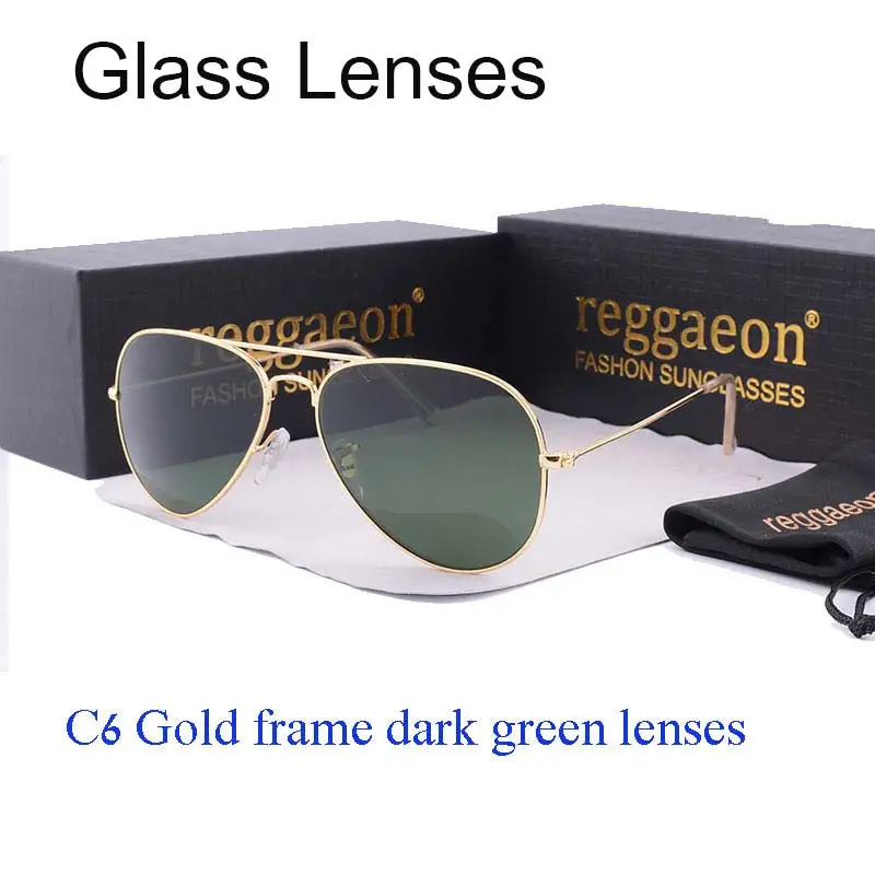 reggaeon 2018 Brand hot rays glass lens sunglasses Pilot sunglasses women Men Anti-glare 58mm Oculo De Sol Dark green uv400
reggaeon 2018 Brand hot rays glass lens sunglasses Pilot sunglasses women Men Anti-glare 58mm Oculo De Sol Dark green uv400