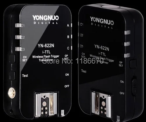 2 x трансивера YN-622N YN622N беспроводной i-TTL триггер вспышки для Nikon D3000 D100 D200 D300 D300S D400