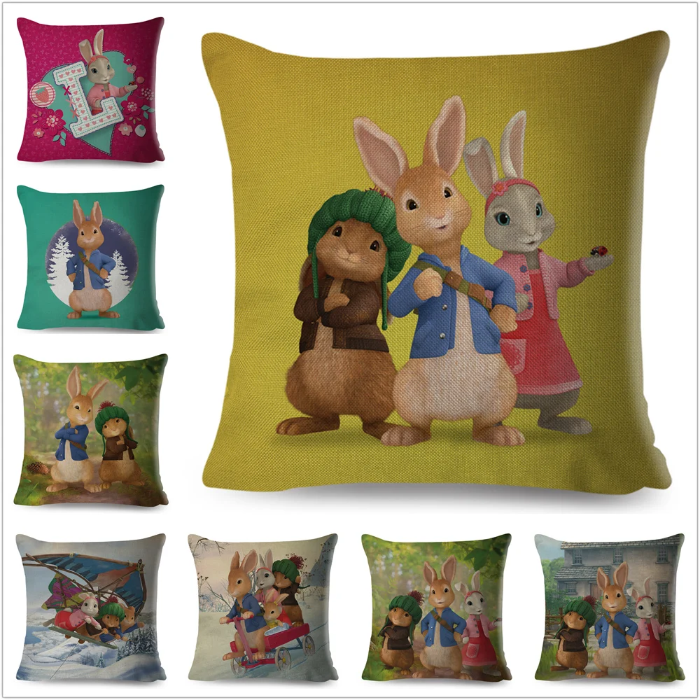 Decor Colorful Cartoon Anime Cushion Cover Cute Peter Rabbit Yellow Pillowcase Linen Lovely Animal Pillow Case for Sofa Home
Decor Colorful Cartoon Anime Cushion Cover Cute Peter Rabbit Yellow Pillowcase Linen Lovely Animal Pillow Case for Sofa Home