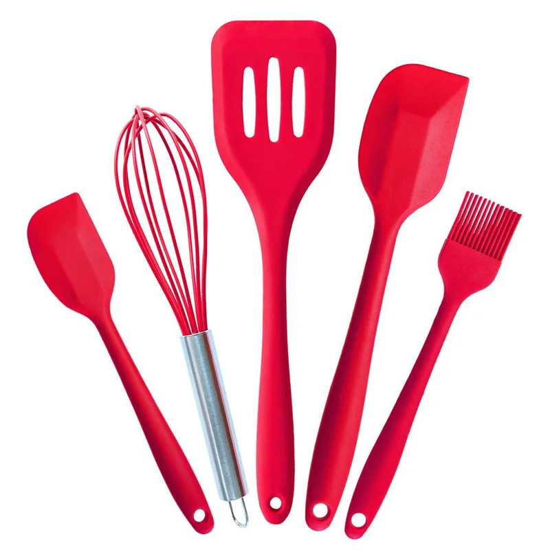 New 5 Pcs/set Silicone Kitchen Utensils Spatula Whisk Hygienic Coating-Turner patula Cooking Tool DIY Kitchen Accessories
New 5 Pcs/set Silicone Kitchen Utensils Spatula Whisk Hygienic Coating-Turner patula Cooking Tool DIY Kitchen Accessories