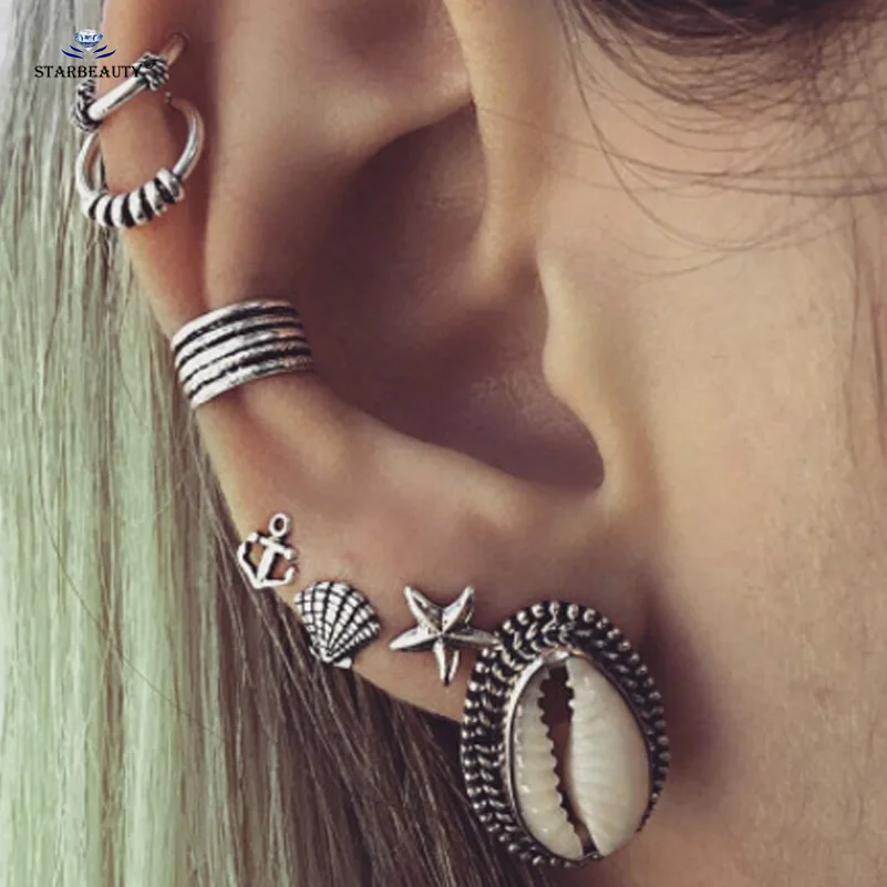7 pcs/lot White Shell Tooth Anchor Starfish Cuff Earrings Set Ear Piercing Helix Piercing Fake Nose Ring Fake Piercing Jewelry
7 pcs/lot White Shell Tooth Anchor Starfish Cuff Earrings Set Ear Piercing Helix Piercing Fake Nose Ring Fake Piercing Jewelry