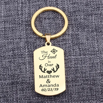 Custom Keychain Name Date Jewelry The Hunt Is Over Valentines Wedding Keepsake Dog Tag Pendant Engraving Bag Charm Women Gift
Custom Keychain Name Date Jewelry The Hunt Is Over Valentines Wedding Keepsake Dog Tag Pendant Engraving Bag Charm Women Gift