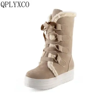 QPLYXCO 2017 Big Size 34-43 Russia Women Winter Warm Snow Boots Ladies Sweet Mid Calf Botas Woman Round Toe lace-ups Shoes FB41
QPLYXCO 2017 Big Size 34-43 Russia Women Winter Warm Snow Boots Ladies Sweet Mid Calf Botas Woman Round Toe lace-ups Shoes FB41