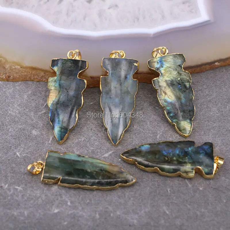 5pcs Natural Labradorite Gem Stone Pendant, Gold color Arrow Labradorite Pendant Beads For Jewelry Making
5pcs Natural Labradorite Gem Stone Pendant, Gold color Arrow Labradorite Pendant Beads For Jewelry Making