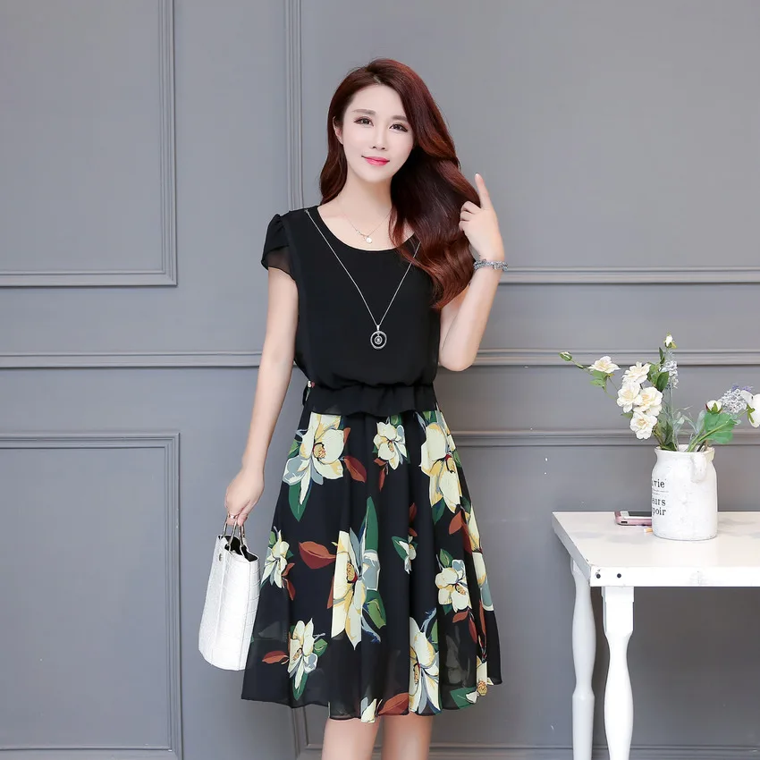 2019 Womens O-Neck Floral Print Chiffon Dress Vestidos De Fiesta Summer Party Beach Dresses Sundress Plus Size 4XL
2019 Womens O-Neck Floral Print Chiffon Dress Vestidos De Fiesta Summer Party Beach Dresses Sundress Plus Size 4XL