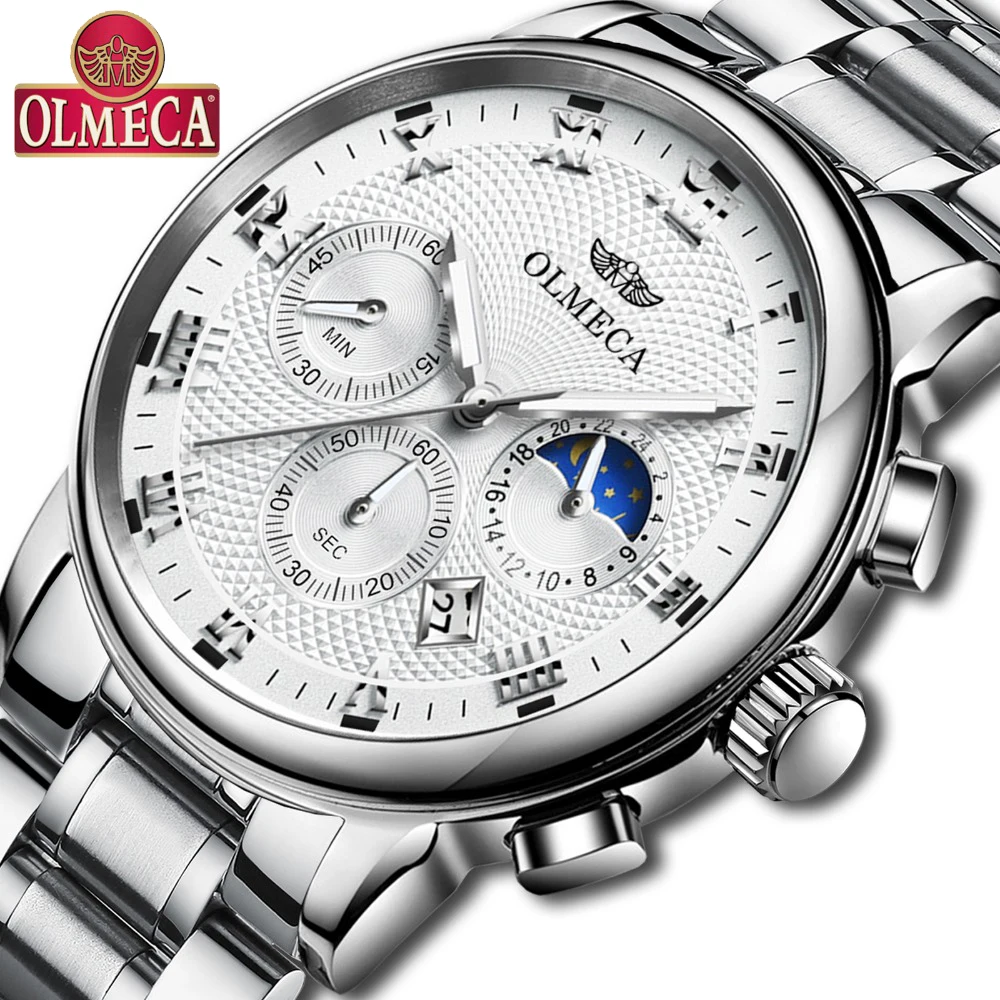 Relogio Masculino OLMECA Luxury Men's Wristwatches Stainless Steel Sport Clock Man White Male Watches Top Brand Business Watch
Relogio Masculino OLMECA Luxury Men's Wristwatches Stainless Steel Sport Clock Man White Male Watches Top Brand Business Watch